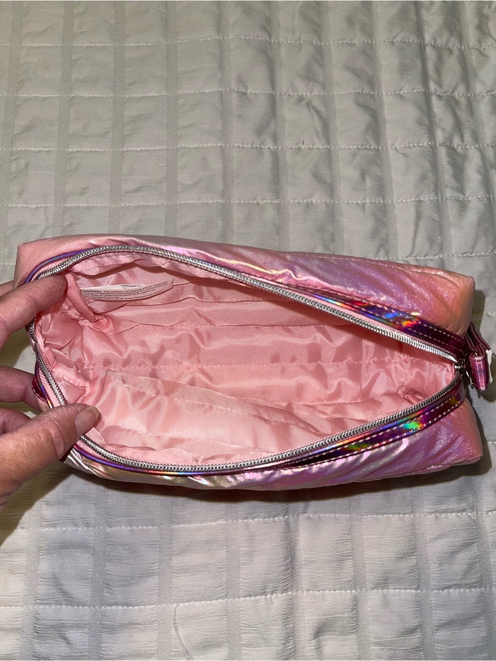 Holographic Pink Cosmetic Wristlet Pouch by Bethany Mota - Picture 4 of 4